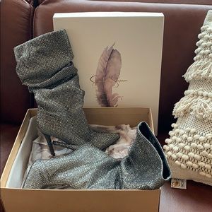 Jessica Simpson glitter boots